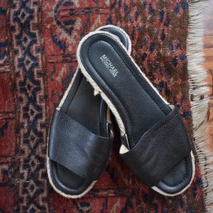 Michael Kors Leather Espadrille Slides